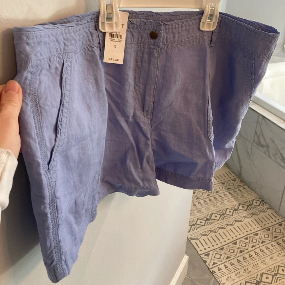 LOFT NWT purple linen shorts size 12 - Picture 2 of 4